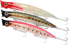 RENASYS ルアーセット ポッパー トップウォーター ペンシル 海釣り 11cm 13g シーバス ヒラメ 青物 淡水 (レッドヘッド、ブラックイワシ、ピンクパール， 3本,  約11cm)のサムネイル