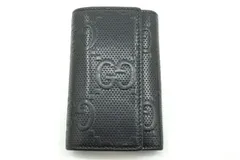 グッチ GGエンボス 6連 キーリング 625565 1147 Unisex メンズ小物 レザー 黒 ブラック GUCCI 5175k