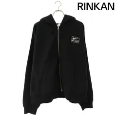 ステューシー ×ナイキ NIKE  25AW  FJ9175 ロゴ刺繍ジップアップパーカー メンズ XL