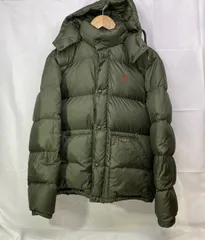 POLO RALPH LAUREN ポロラルフローレン ワンポイント刺繍 フード付き ダウンジャケット サイズ：XS カラー：カーキ メンズ ユニセックス