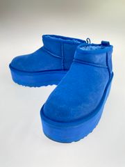 UGG 厚底ムートンブーツ 青 箱あり - メルカリ