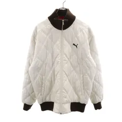 PUMA プーマ キルティングジャケット O ホワイト メンズ 古着