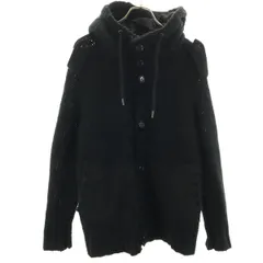 DIESEL ディーゼル 長袖 フーディー ニットカーディガン S ブラック メンズ 古着