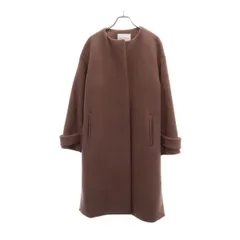 green label relaxing グリーンレーベルリラクシング アンゴラブレンド ノーカラーコート 38 パープル系 レディース 古着