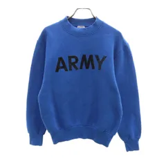 FRUIT OF THE LOOM フルーツオブザルーム 90s カナダ製 オールド ARMY 長袖 スウェット トレーナー S ブルー メンズ 古着