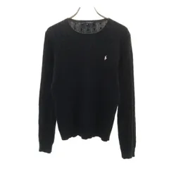 RALPH LAUREN GOLF ラルフローレンゴルフ 長袖 ケーブル ニット M ブラック系 セーター レディース 古着