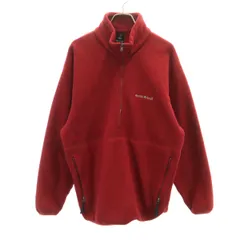 mont-bell モンベル 日本製 長袖 ハーフジップ フリース トレーナー M レッド プルオーバー メンズ 古着