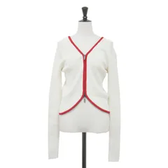 DIESEL ディーゼル カーディガン オフホワイト系 白 サイズ:S | 23春夏 ダブルジップ リブニット カーディガン | M-Oira Maglia | セーター Vネック 長袖 コンパクト ストレッチ | トップス 羽織り【レディース】【中古】