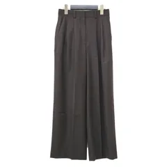 Theory セオリー パンツ ダークブラウン サイズ:XXX0(XXXS) | 25秋冬 ウール ツータック ワイドパンツ | Sleek Flannel Double Pleat Pant | スラックス センタープレス【レディース】【中古】