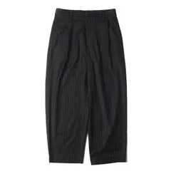 【美品】URU ウル パンツ ブラック 黒 サイズ:2 | 22AW ワンタック ピンストライプ ウール トラウザー スラックス (WOOL STRIPE 1 TUCK PANTS) | ボトムス ズボン | 日本製【メンズ】【中古】のサムネイル
