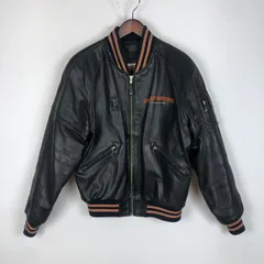 【現状渡し品】HARLEY DAVIDSON ハーレーダビッドソン 90's MA-1 TYPE LEATHER JACKET 90年代 MA-1 タイプ レザージャケット アウター 革ジャン 【145-260203-ko-09-tei】