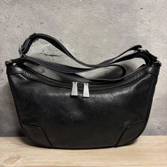 COACH ショルダーバッグ ハーフムーン ヘリテージ 斜めがけ 革 黒