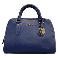 FURLA(フルラ) ハンドバッグ美品  - ネイビー レザー