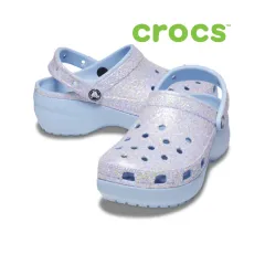 新品) Crocs グリッター クロッグ ウィメンズ ブルー スリッパ シューズ サンダル