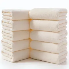 【新着商品】sakano フェイスタオル マイクロファイバー [10枚セット クリームホワイト 約35*75cm] ふわふわ ホテル仕様 高速吸水 柔らか肌触り 吸水速乾 耐久性 エステ 業務用 家庭用 サロン スポーツなどに最適