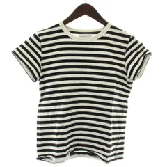 アニエスベー agnes b. Tシャツ カットソー 半袖 クルーネック ボーダー柄 2 黒 ブラック 白 ホワイト /XZ ■GY60