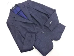 Aquascutum アクアスキュータム シルク混 テーラード ジャケット 紺 ◇■ レディース