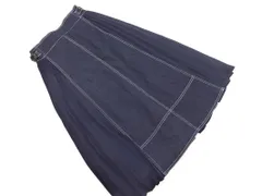 grove グローブ プリーツ 切替 デニムスカート sizeL/紺 ◇■ レディース