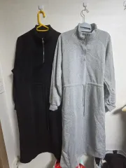 新品:)起毛 ウエスト絞り ロング丈ワンピース