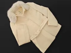 KUMIKYOKU 組曲 アンゴラ混 ベルト ラビットファー付き コート size2/オフホワイト ◇■ レディース