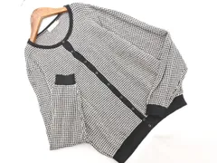 新品 earth music&ecology アースミュージック＆エコロジー 総柄 ニット カーディガン sizeM/黒ｘ白 ◇■ レディース