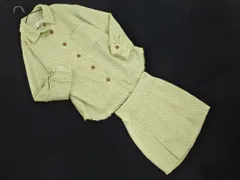 earth music&ecology アースミュージック＆エコロジー ツイード シャツジャケット スカートパンツ セットアップ size上F 下S/ライムグリーン ◇■ レディース