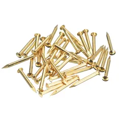 uxcell 木ネジ M2 x 20 mm 丸頭ネジ 35個 真鍮製釘 詰め合わせキットDIY固定アクセサリー 木工家具用 真鍮色