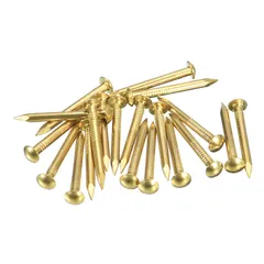 uxcell 木ネジ M2.8 x 30 mm 丸頭ネジ 15個 真鍮製釘 詰め合わせキットDIY固定アクセサリー 木工家具用 真鍮色