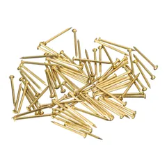 uxcell 木ネジ M1.2 x 20 mm 丸頭ネジ 70個 真鍮製釘 詰め合わせキットDIY固定アクセサリー 木工家具用 真鍮色