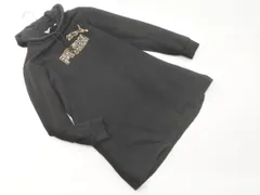 PUMA プーマ 裏起毛 ロゴプリント パーカー ワンピース sizeM/黒 ◇■ レディース