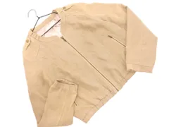 After All アフターオール スウェード調 ノーカラー ジャケット sizeL/ベージュ ◇■ レディース