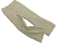 SM2 サマンサモスモス チェック ワイド パンツ sizeL/カーキｘアイボリー ■■ レディース