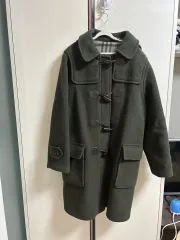 カーキ色 ウール ダッフルコート ヴィンテージ ダッフルコート ロングコート