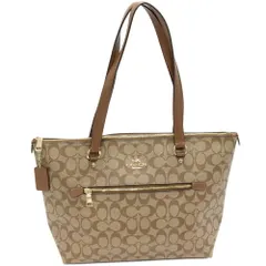 コーチ ショルダートートバッグ ショルダーバッグ シグネチャー ギャラリートート PVCキャンバスxカーフ ベージュ ブラウン F79609