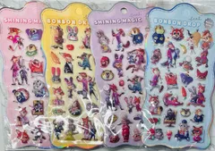 4枚セット　まとめ売り　シール　キャラクター　シール帳　3D ぷくぷく　ボンボンドロップシール