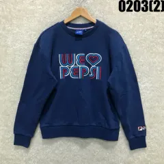 FILA フィラ PEPSI ペプシ コラボ スウェット ネイビー s