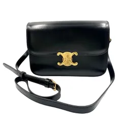 【りんご様専用】 CELINE　セリーヌ トリオンフ 金具 ショルダーバッグ カーフスキン ブラック