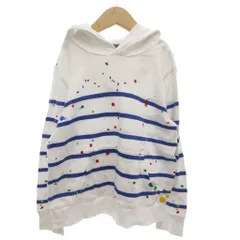 ポロ ラルフローレン POLO RALPH LAUREN プルオーバーパーカー  フーディ 長袖 S ボーダー柄  水玉柄 マルチカラー白 ホワイト 青 ブルー /KR