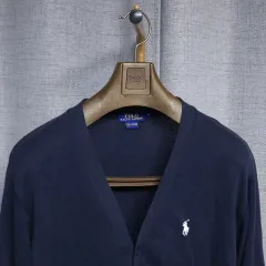 95-100 ) ポロラルフローレン メンズ コットン カーディガン ネイビー