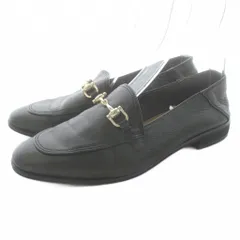 ルタロン Le Talon ビットローファー バブーシュ レザー チャンキーヒール 23.5cm 黒 ブラック /KU