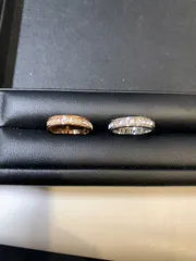 ローマ数字 リング 2点セット ピンクゴールド シルバー 13号 ジルコニア 高見え