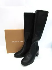 ほぼ未使用 保管品 ORiental TRaffic オリエンタルトラフィック スクエアトゥヒール ロングブーツ 黒 ブラック Mサイズ 箱あり