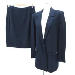 マリーグレイ MARIE GRAY セットアップ 上下 大きいサイズ 10 紺 ネイビー テーラードジャケット シングルボタン ミドル丈 タイトスカート ひざ丈 /YS8 ■GY61
