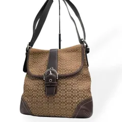 美品　COACH コーチ　ソーホー　ショルダーバッグ キャンバス　レザー　茶