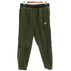 ナイキ NIKE コアウィンターシーズナルパンツ イージー フリース 切替 ロゴ刺繍 L カーキ 黒 ブラック /GV