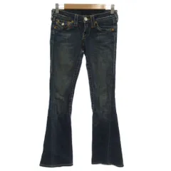 トゥルーレリジョン TRUE RELIGION  JOEY フレア デニム パンツ ジーンズ ブーツカット USA製 24 ストレッチ インディゴブルー /GV ■GY53