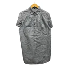 バーバリー ロンドン BURBERRY LONDON シャツ 半袖 ストライプ ロゴ刺繍 コットン混 リネン混 B2J14-172-28 44 グレー