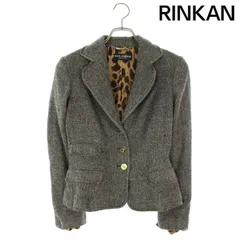 ドルチェアンドガッバーナ カシミア混レオパード3Bテーラードジャケット レディース 40