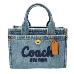 コーチ COACH ハンドバッグ カーゴトート 2wayショルダー デニム ブルー レディース