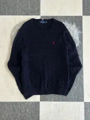 ポロ ラルフローレン ネイビー ケーブル ニット
